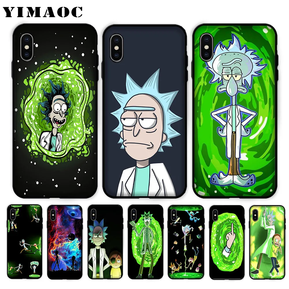 

YIMAOC Luxury Cartoon Rick And Morty Soft Case for iPhone XS Max XR X 7 8 6 6S Plus 5 5S SE