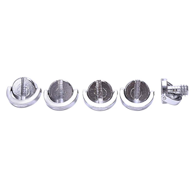 

D Shaft D-Ring Thumb Screw Adapter 1/4 inch-20 Thread for Camera Tripod QR Quick Release Plate, Pack of 5