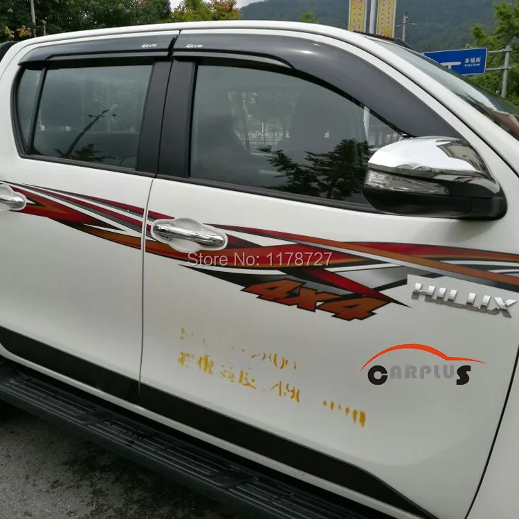 

FREE shiping hilux revo door wind visor ABS injection window deflector visor vent for toyota hilux revo 2015 2016 hilux visors