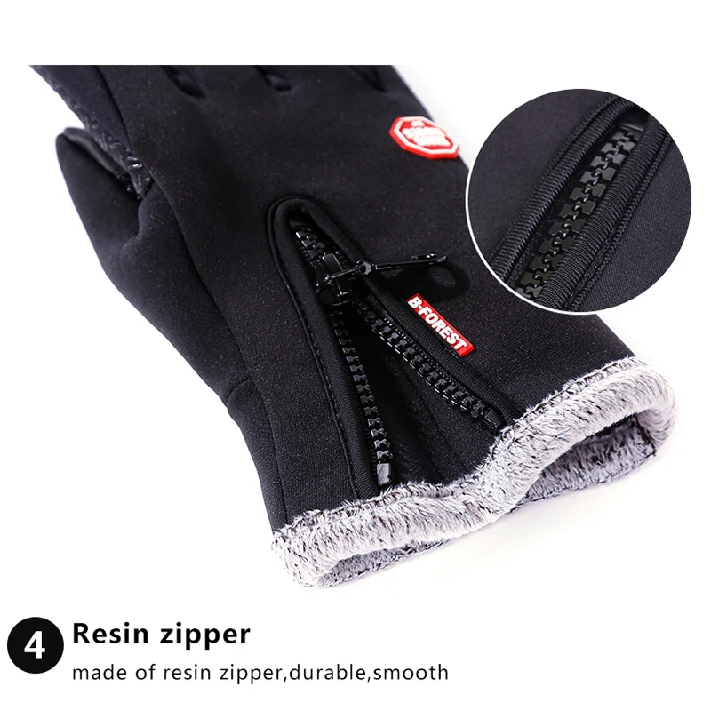 Kyncilor Cold Winter Hiking Bicycle Gloves ciclismo Thicker Anti Slip Fleece Wind stop Touch Screen Warm Cycling Gloves 5