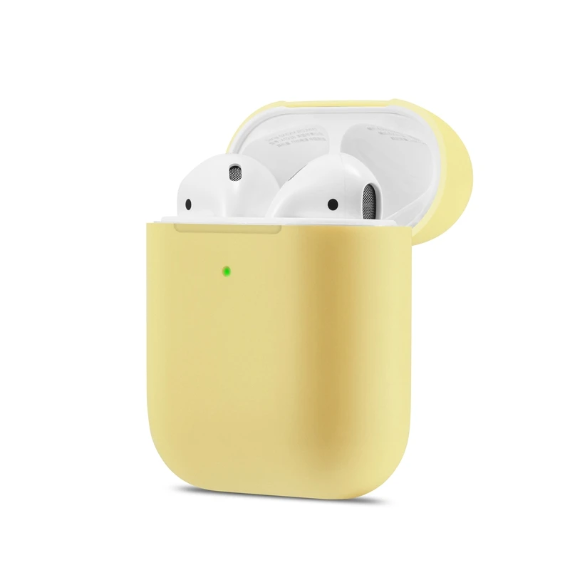 Ультратонкий ТПУ Bluetooth беспроводной защитный чехол для наушников для Airpods 2 разных ярких цветов сумка для наушников Airpods 2 аксессуары - Цвет: Dark Yellow