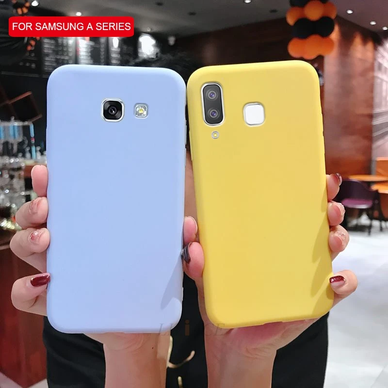 candy color silicone phone case on for samsung galaxy a5 a7 a3 a8 a9 star a50 a9s a8s a6s a6 soft tpu back cover