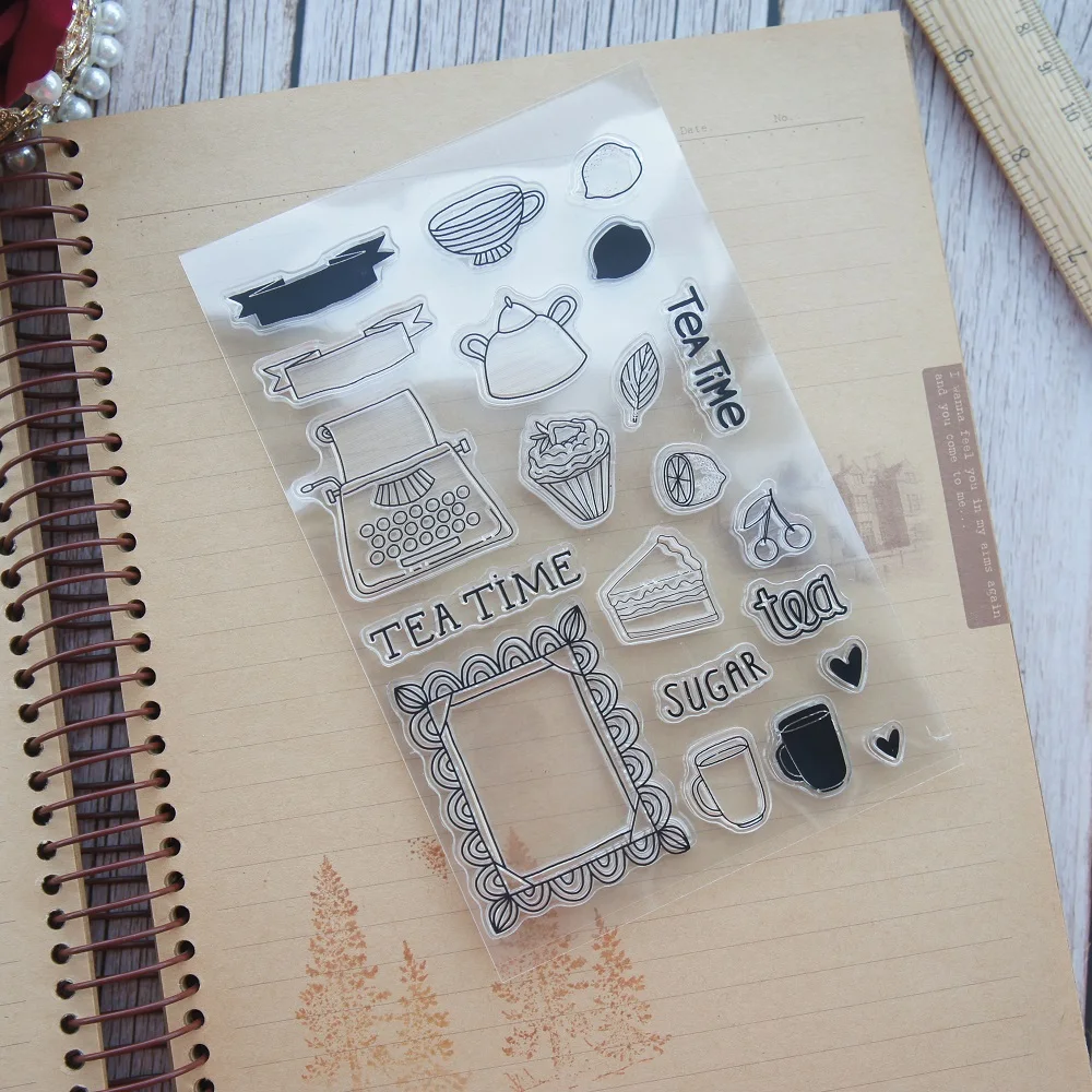 

Tea Time Cupcake Design Clear Transparent Stamp Silicone Stamps As Scrapbooking Decoration DIY Card Paper Gift Use