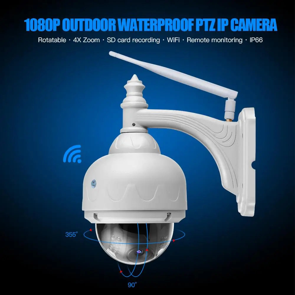 Wanscam K38 1080P открытая Поворотная PTZ камера 2.0MP 4X Zoom Водонепроницаемая беспроводная ip-камера наблюдения