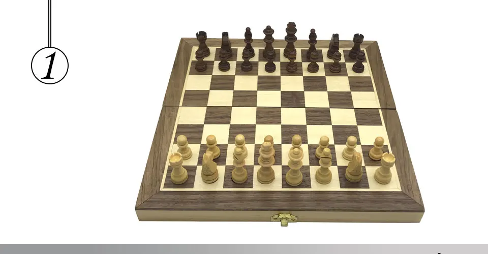 Easytoday Wooden Chess Games Set Magnetic Folding Chessboard Solid Wood Chess Pieces Entertainment Games Friend Gift (1)