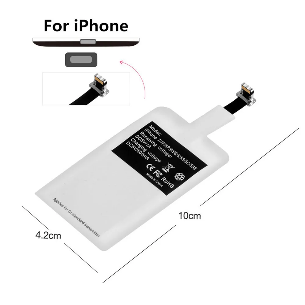 Qi Беспроводное зарядное устройство приемник модуль для iPhone 7 Быстрая Зарядка адаптер рецептор для Android тип-c Беспроводное зарядное устройство передатчик