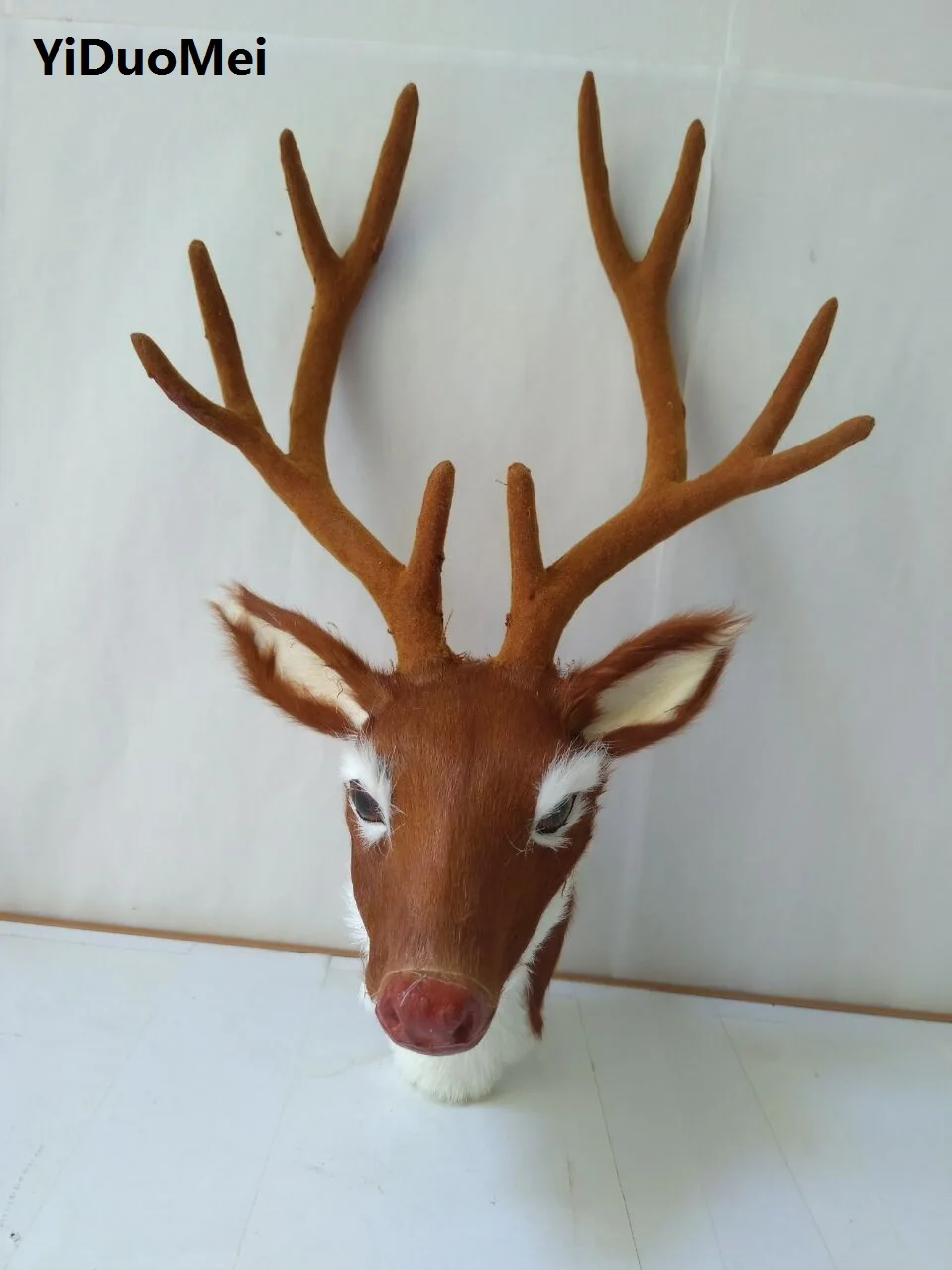 

polyethylene&furs sika deer's head model 27x18cm wall pandent handicraft prop home decoration gift d1028