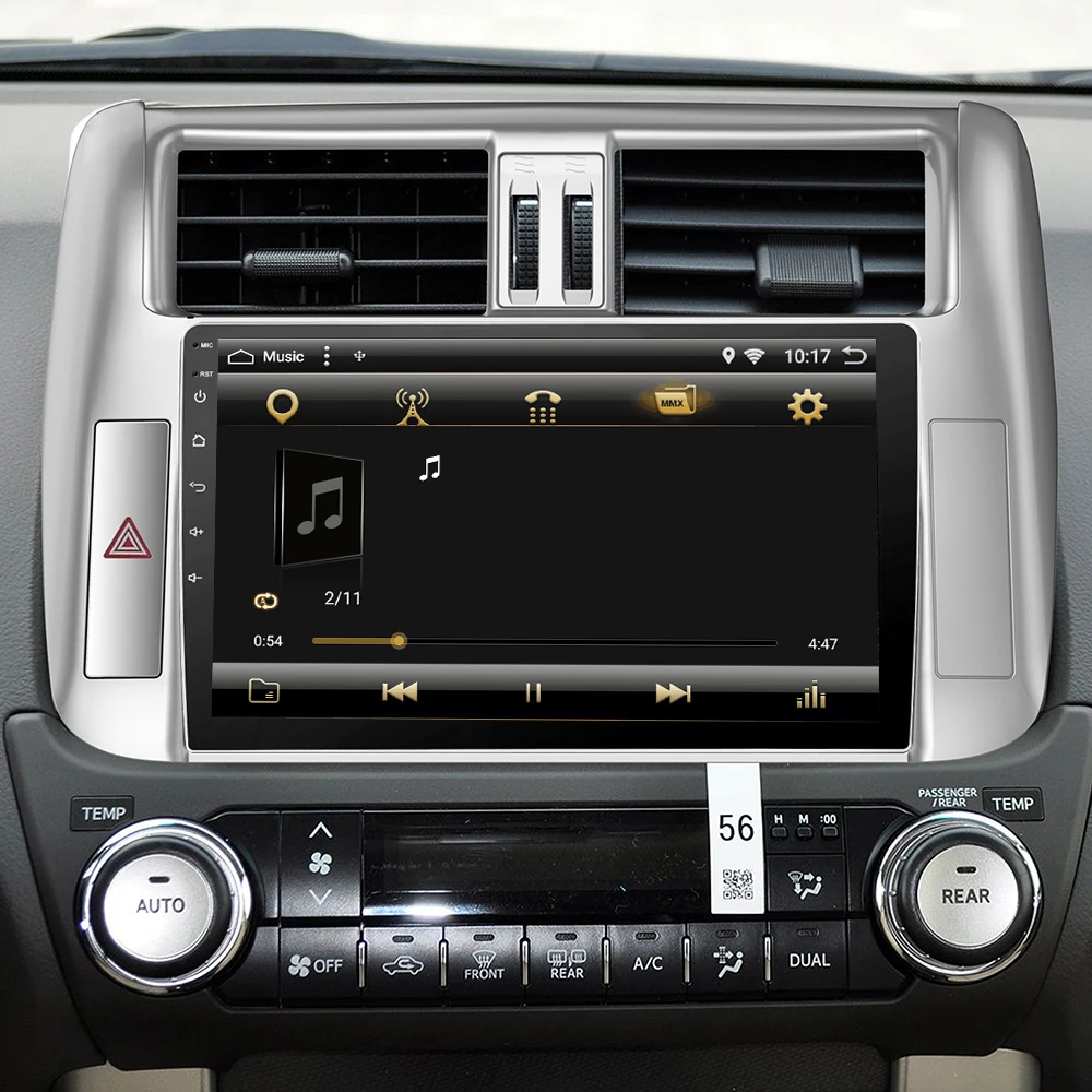 Perfect Eunavi 8 cores Android 9 car gps dvd player for Toyota Prado 150 Land cruiser 2010-2013 4G LTE wifi bluetooth 2 din car stereo 1