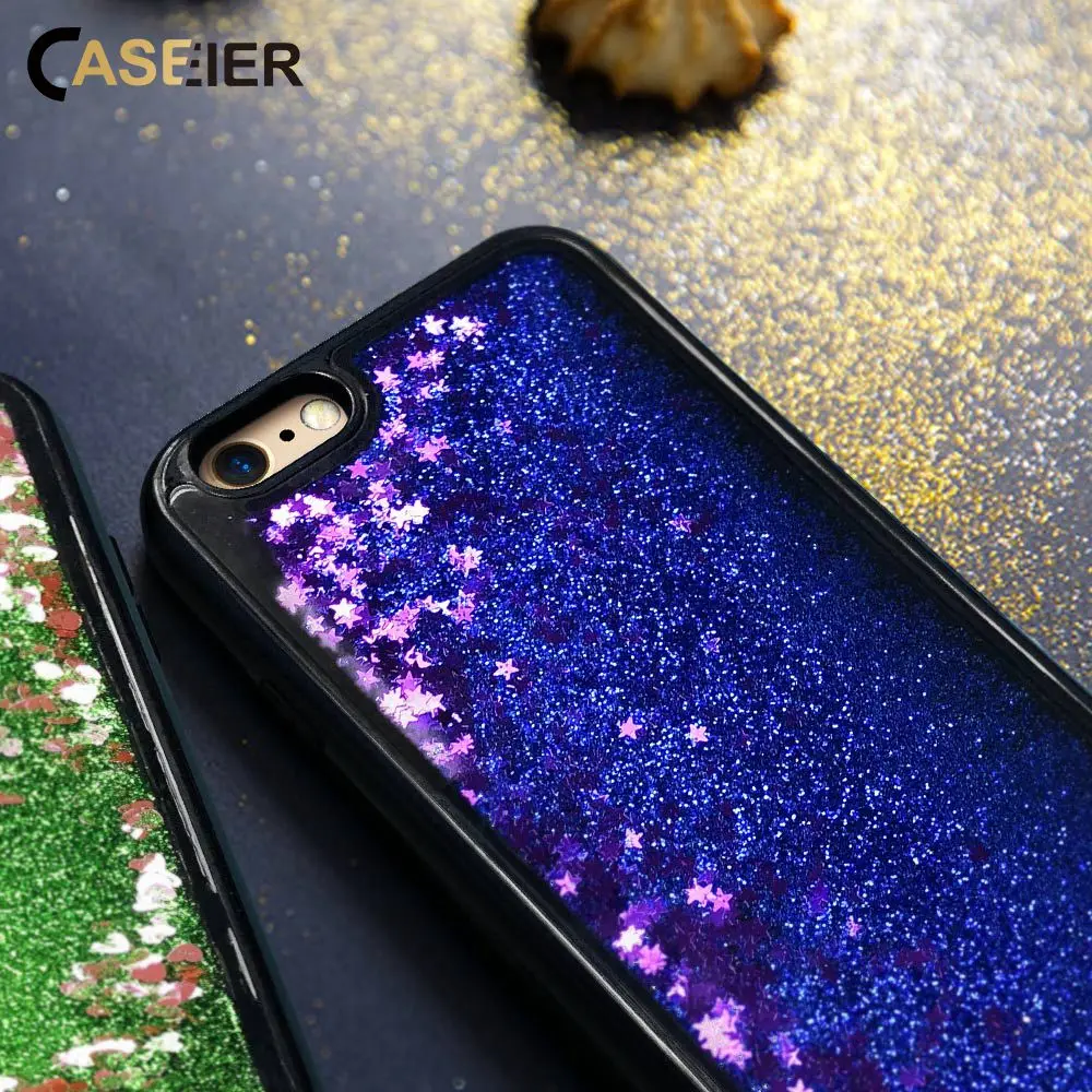 

CASEIER Glitter Quicksand Case For iPhone 6 7 8 Plus X Soft TPU Edge Phone Cases For iPhone 8 7 6 6S Plus Girly Case Accessories