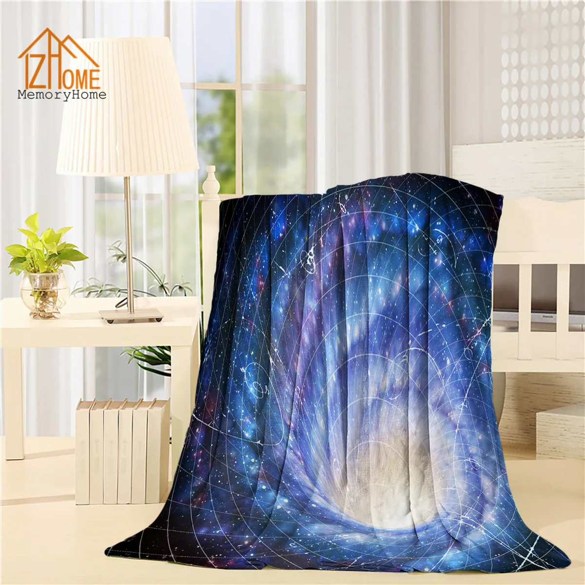 Memory Home Personalized Fleece Blanket Throw Starry Night Nebula in