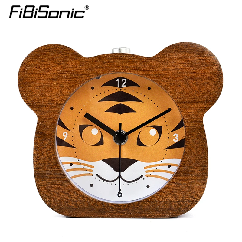 FiBiSonic lovely Chinese Zodiac Animal Wooden Snooze Night Light Alarm