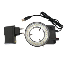 110-220 В 48 шт. светодиодный USB Выход Регулируемый кольцевой светильник осветитель лампа для промышленности стерео микроскоп промышленная камера Лупа