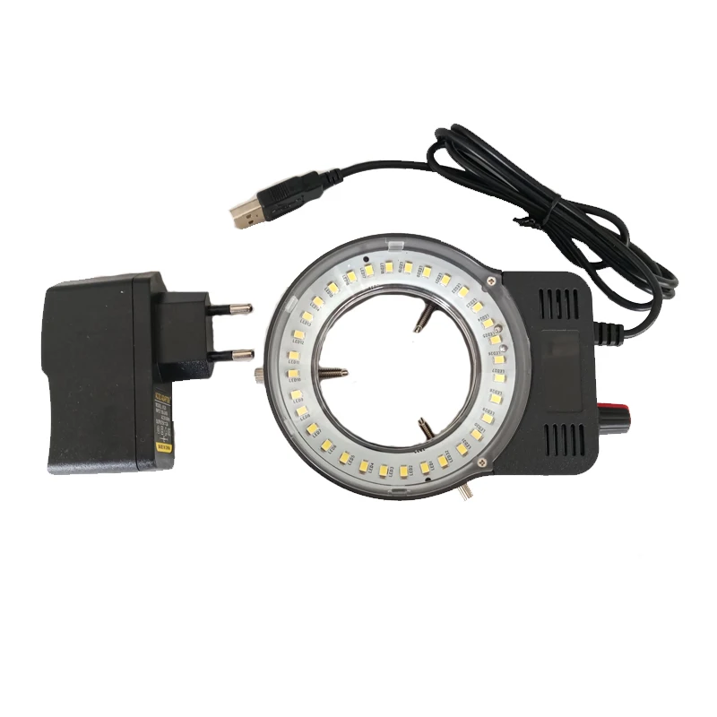 

110-220V 48pcs LED USB output Adjustable Ring Light illuminator Lamp For Industry Stereo Microscope Industrial Camera Magnifier