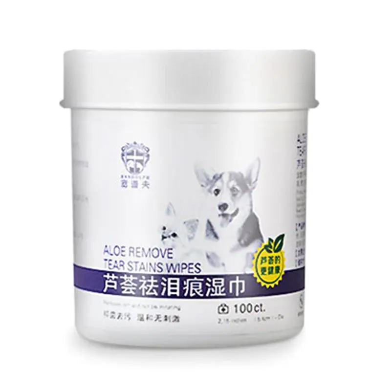 

100Pcs Pet Eye Wet Wipes Dog Cleaning Paper Towels Cat Tear Stain Remover Gentle Non-intivating Cleaning Grooming Supplies