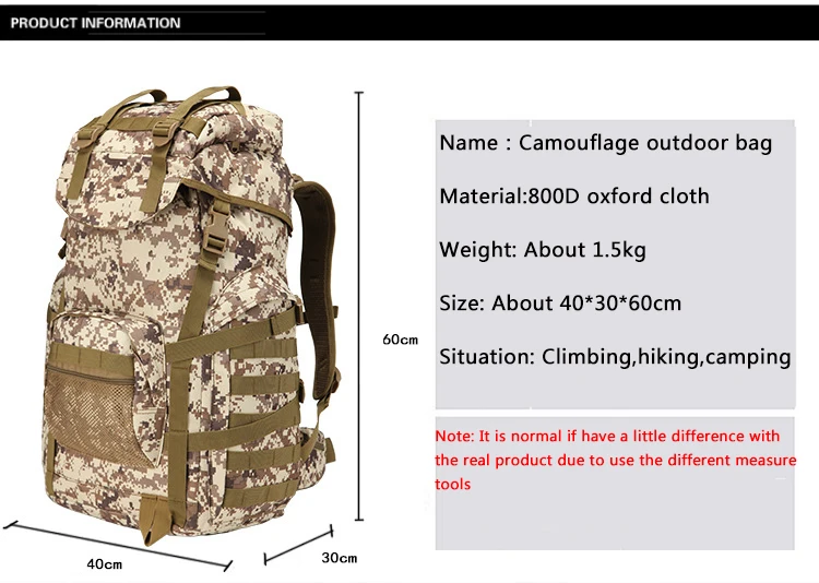 Военно-Тактические Штурмовые рюкзак армия Молл Водонепроницаемый рюкзак большой рюкзаки для наружного Пеший Туризм Кемпинг HuntingBag
