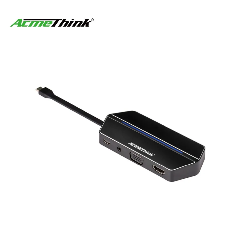 

Thunderbolt 3 USB C Hub to HDMI VGA Adapter USB 3.0 Hub USB Type-c Hub Dock with SD TF CF Reader Slot Jack 3.5MM for MacBook Pro
