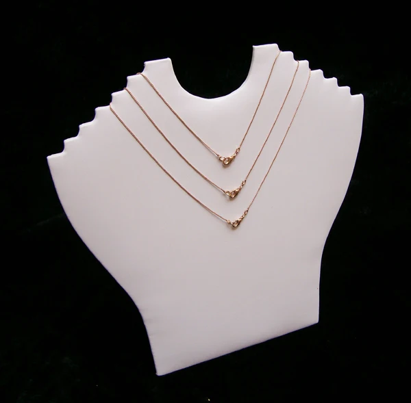  Jewelry Display Stand Necklace Holder Easel Bust white leatherette for Multi Items Folding Neck Eas