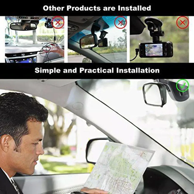 Маскирующая камера для автомобиля, Wi-Fi, Автомобильный видеорегистратор, Мини Скрытая камера высокого разрешения, круговая запись, видеорегистратор для вождения