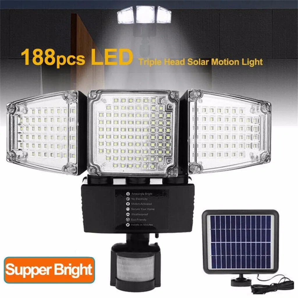 

Outdoor Multifunction Solar light 188LED 1200 LM Light Outdoor Garden Waterproof Security Motion Sensor Multifunction Solar Lamp