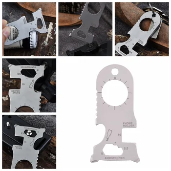 

EDC Multi-tool Pocket Tool Portable Spanner Bottle Opener Steel Wire Cutter Carabiner Buckle Outdoor Hiking Accessories