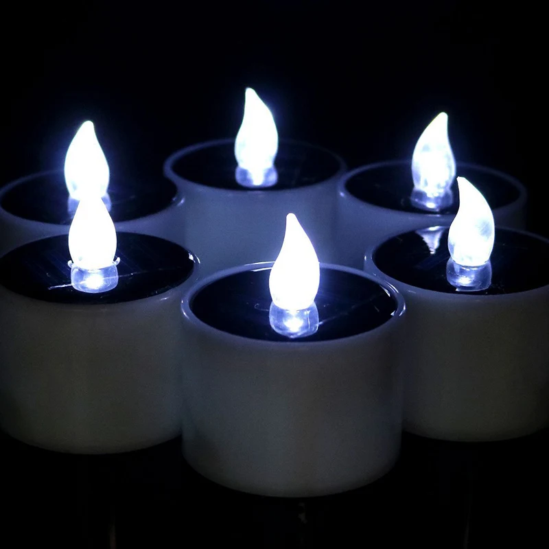 

Newly 6 Pcs Solar Power LED Candle Light Flameless Flicker Lamp for Hotel Bar Home Church XSD88