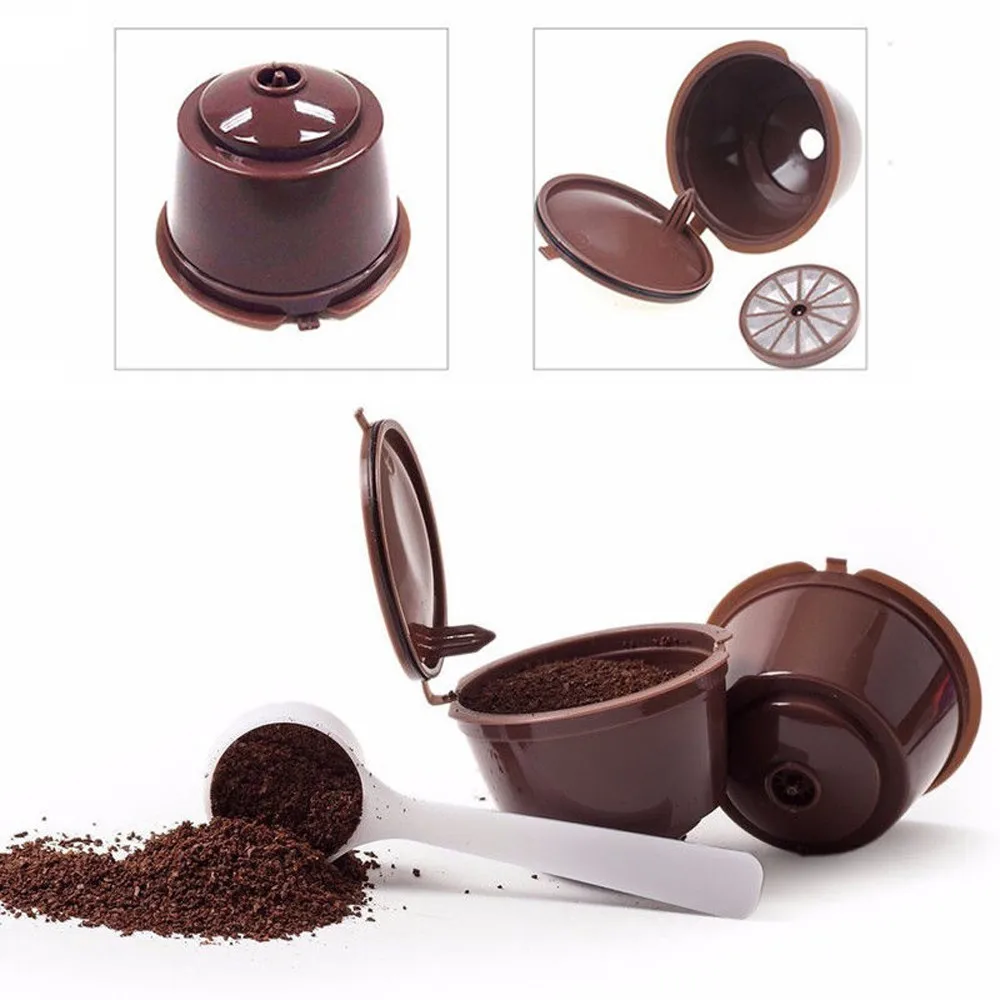 2Pcs Reusable Coffee Capsules Pods Cups Coffee Filter Bottom Small Hole Non-toxic Plastic Nespresso Coffee Machine Filters