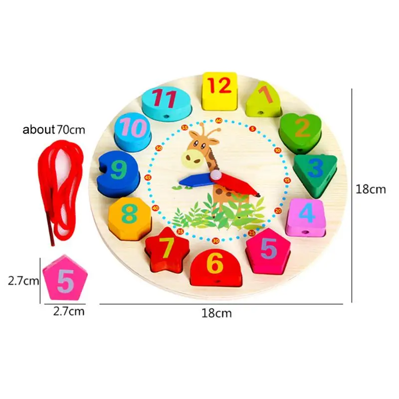 Дети 12 номеров Часы Игрушка Дети Красочные Цифровой Геометрия геометрический головоломки часы-пазл деревянный математика развивающие