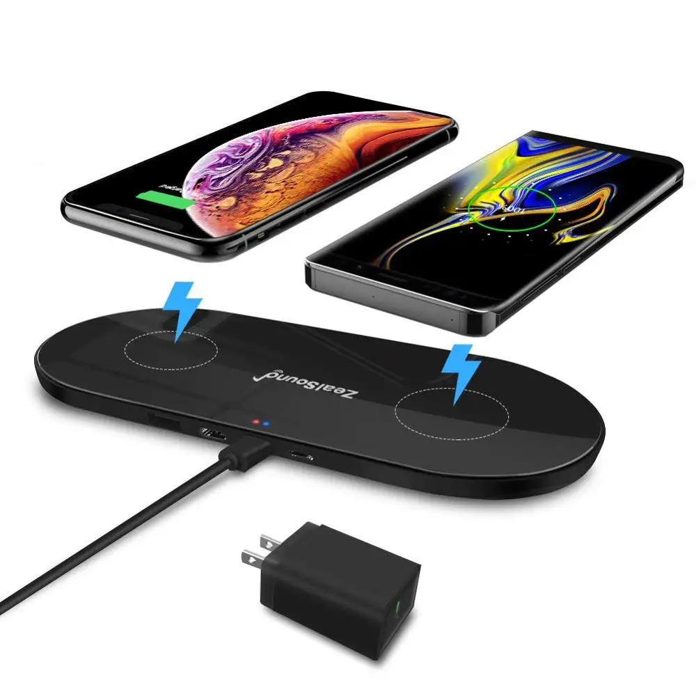 

Wholesale 3 in 1 Triple Wireless Charger for Three Devices, Qi 10W Fast Dual Wireless Charging Station Dock Pad with QC 3.0 Plug