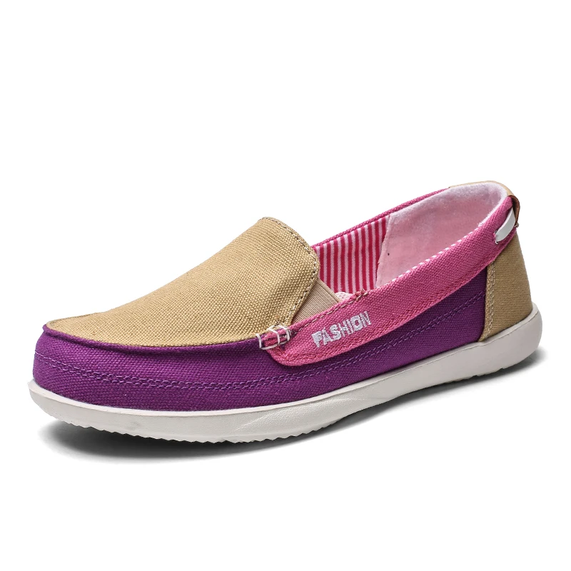 STQ/; весенние женские парусиновые кроссовки; женские лоферы без застежки; женские теннисные туфли на плоской подошве; женские слипоны на плоской подошве; 987 - Цвет: XG987 Purple