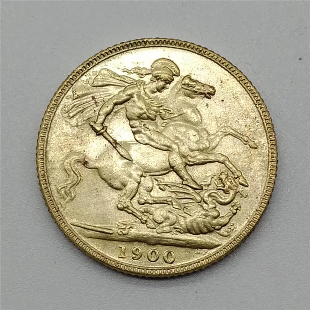 

1887-1900 Gold Coin UK Queen Sovereign Victoria Knight Brass Coins Plated