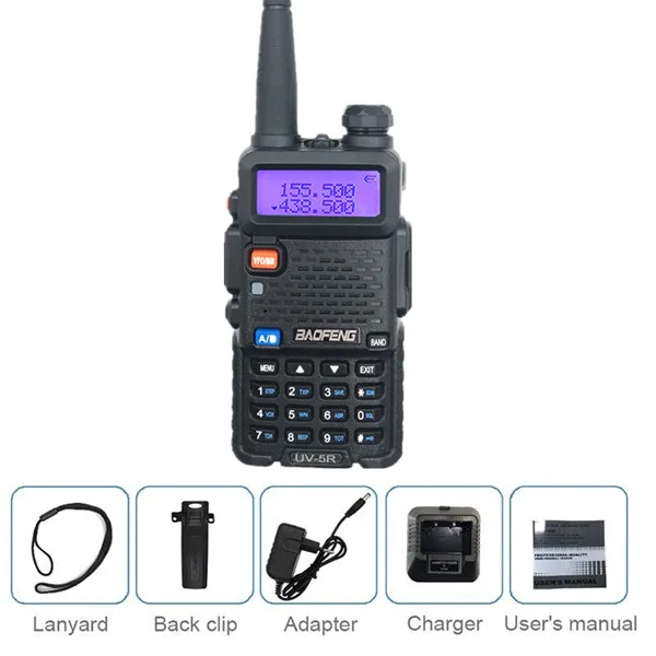 BaoFeng UV-5R иди и болтай walkie talkie “иди и 10 км Любительское радио, Си-Би радиосвязь радиостанции УКВ 136-174& 400-520Mhz uv 5r коротковолновым приемником сканер радиолюбитель VOX - Цвет: 1pcs black