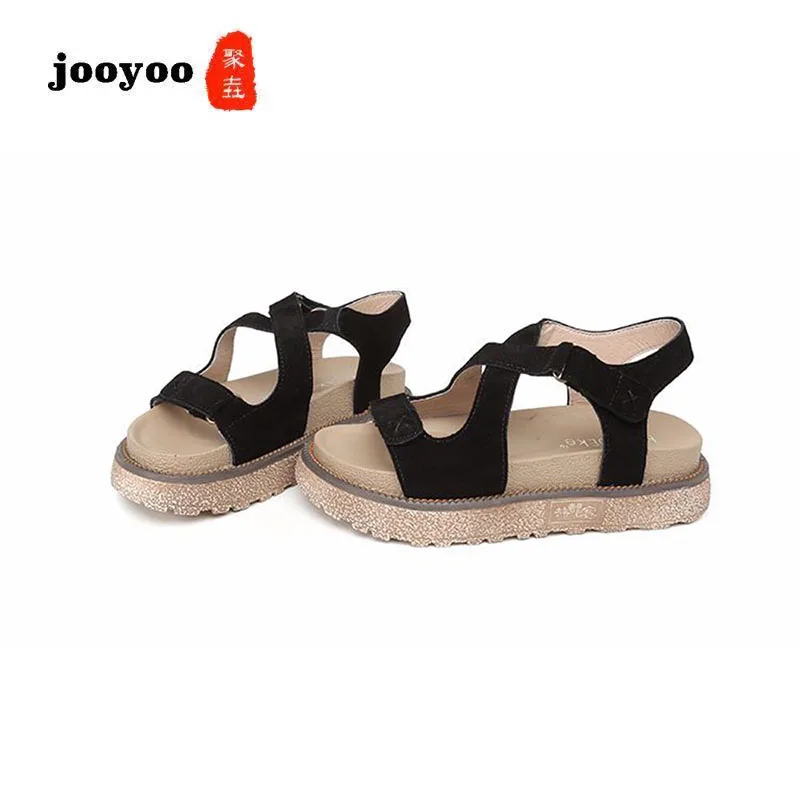 

New Summer Roman Sandals Matte Muffin Platform Fashion Flat Flat Large Size Women's Shoes jooyoo