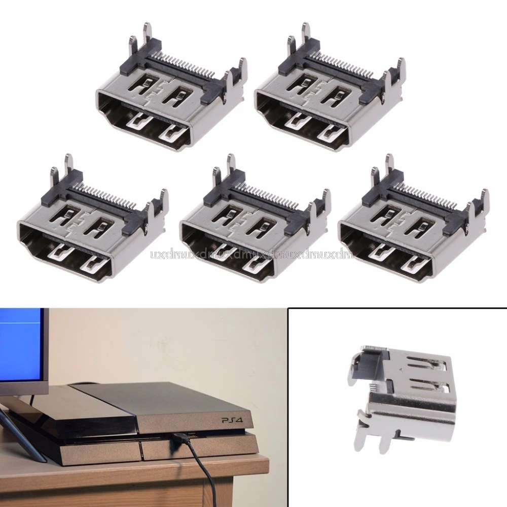 

5Pcs Replacement Display High Definition Multimedia Interfa Port Socket Jack Connector For PlayStation PS4 Pro Slim Console Port