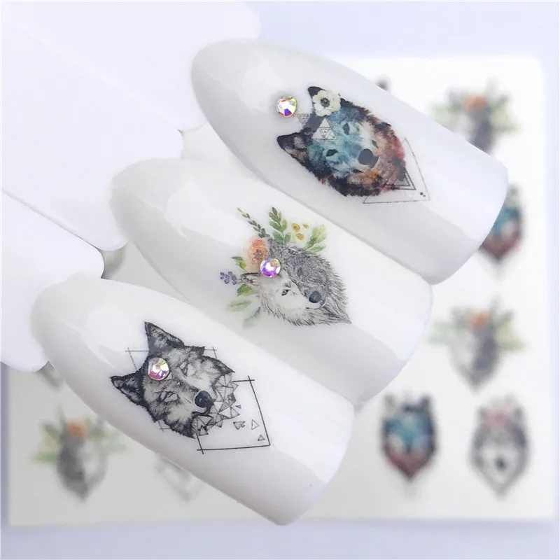 YWK 1 лист Водные Наклейки для ногтей благородное винтажное ожерелье с цветочным узором переводная наклейка Фламинго фруктовый дизайн ногтей украшение