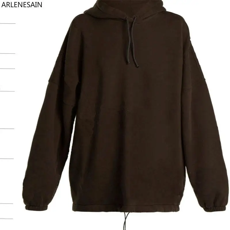 

Arlenesain custom European station 2018 autumn new loose letter print hooded drawstring sweater