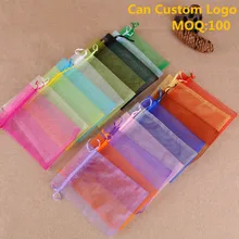 Organze çantalar 10x15cm 50 adet bolsas de organze takı kılıfı bolsitas de organze küçük hediye çantası sacchetti organze Can özel logo
