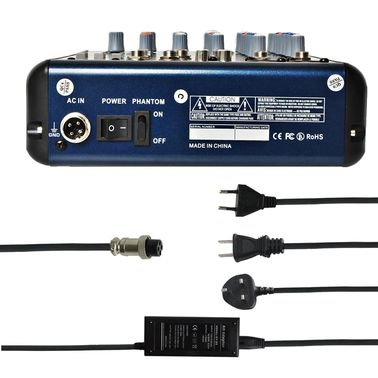 Freeboss SMR6 Bluetooth USB Запись 2 моно+ 2 стерео 6 каналов 3 полосный эквалайзер 16 DSP эффект USB Профессиональный звуковой микшер