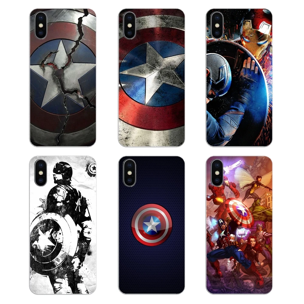 Силиконовый чехол для телефона Chris Evans Super Hero Captain America Shield Apple iPhone 4 4S 5 5S 5C SE 6 6S 7 8 X XR XS