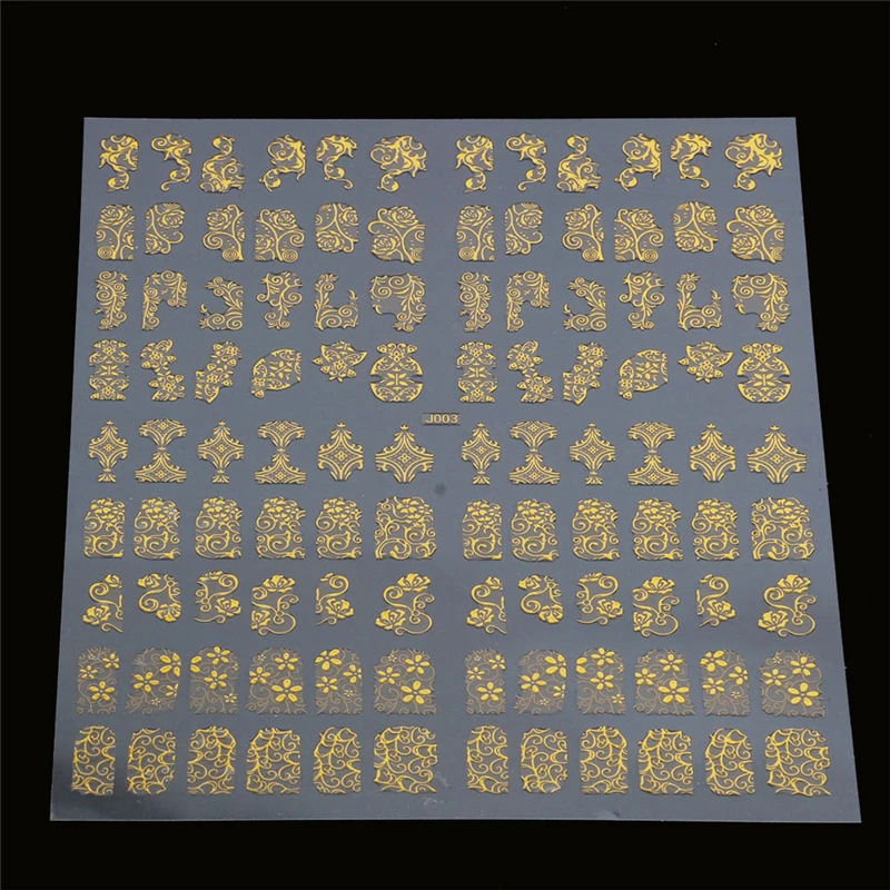 Золотые металлические волнистые полосы 3D наклейки на ногти дизайн ногтей наклейки для маникюра серии украшения ногтей Фольга