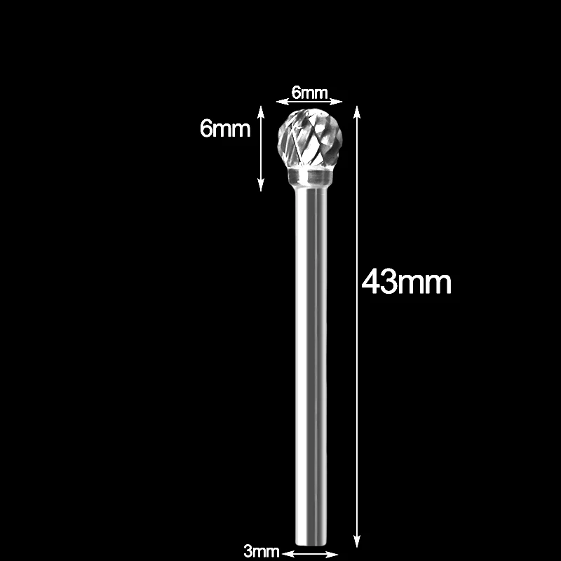 1/8 карбид вольфрама 3x6 мм сверла роторные сверла Металл алмазный шлифовальный деревообрабатывающий фрезы для сверл - Цвет: C