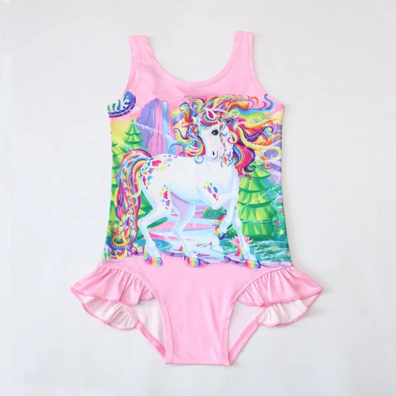 Г. для девочек с единорогом цельнокроеный купальник Детская летняя пляжная одежда красивые купальные костюмы для детей купальники для маленьких девочек, G49-CZ884