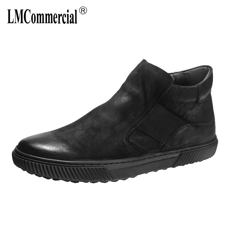 

new autumn winter British retro men's shoes 2018 all-match cowhide cashmere boots men casual shoes male Martin boots breathable
