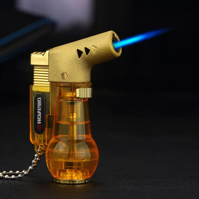 1 X Creative Windproof  Metal Revolver Lighter Refillable Butane Gas With Torch