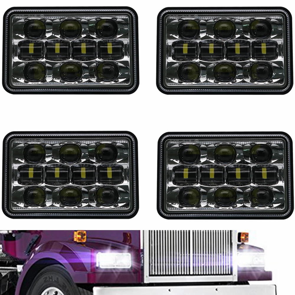 4x6 &quotдюймовый светодиодный прямоугольный фары HID Замена для Peterbil Kenworth Freightinger H4651