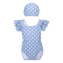 2pcs Set Cute Baby Kids Girl clothes for Swimming Ruffle Polka Dot Criss-cross Back Bodysuit Swimsuit Bathing Cap Girls Swimwear 2pcs Set Cute Baby Kids Girl clothes for Swimming Ruffle Polka Dot Criss-cross Back Bodysuit Swimsuit Bathing Cap Girls Swimwear