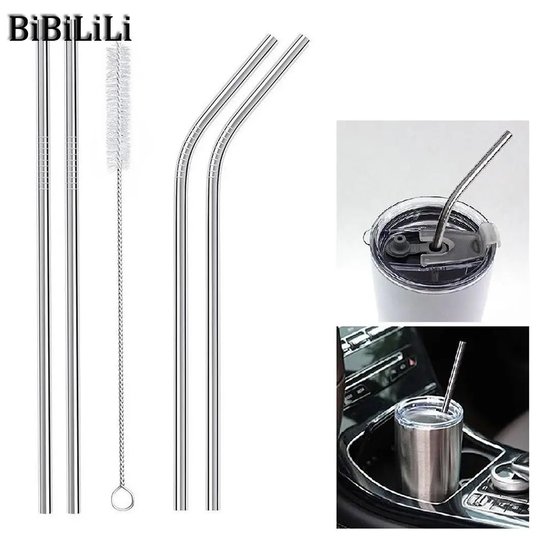 

All of Silver Party Stainless Cocktail Drinking Pack Unisex Straws Drinks Kit Eco-friendly Birthday Steel New Occasions