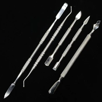 

5pcs Nail Pusher Spoon Remover Stainless Steel Cuticle Remover Manicure Skin Fork Trimmer Nail Art Tool Set SA236*5