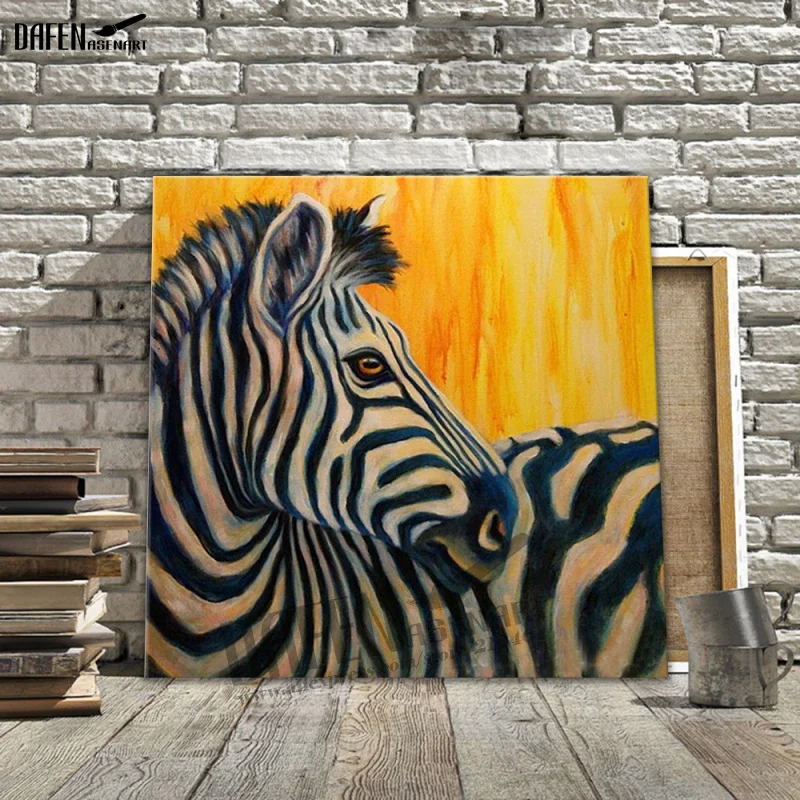 Colorful Zebra 100 Handpainted Oil Painting on Canvas Animal Zebra