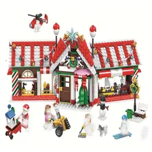 492pcs Creator Winter Holiday Village Station Toy Building Blocks Children Kids Toys Bricks Compatible With Legoings 945pcs creator expert winter holiday toy shop 39015 diy model building kit blocks gifts children toys compatible with lego