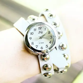 

Luxury Brand Leather Quartz Watch Women Ladies Fashion Bracelet Wrist Watch Clock female relogio feminino punk wrap
